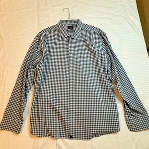 Untuckit Shirt Mens XXXL Blue White Plaid Casual Preppy Work Button Front Top